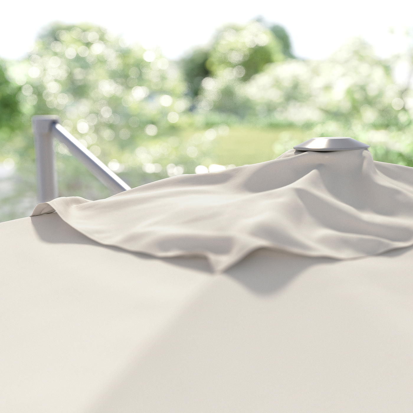 SVALÖN parasol, hanging light grey-beige - IKEA