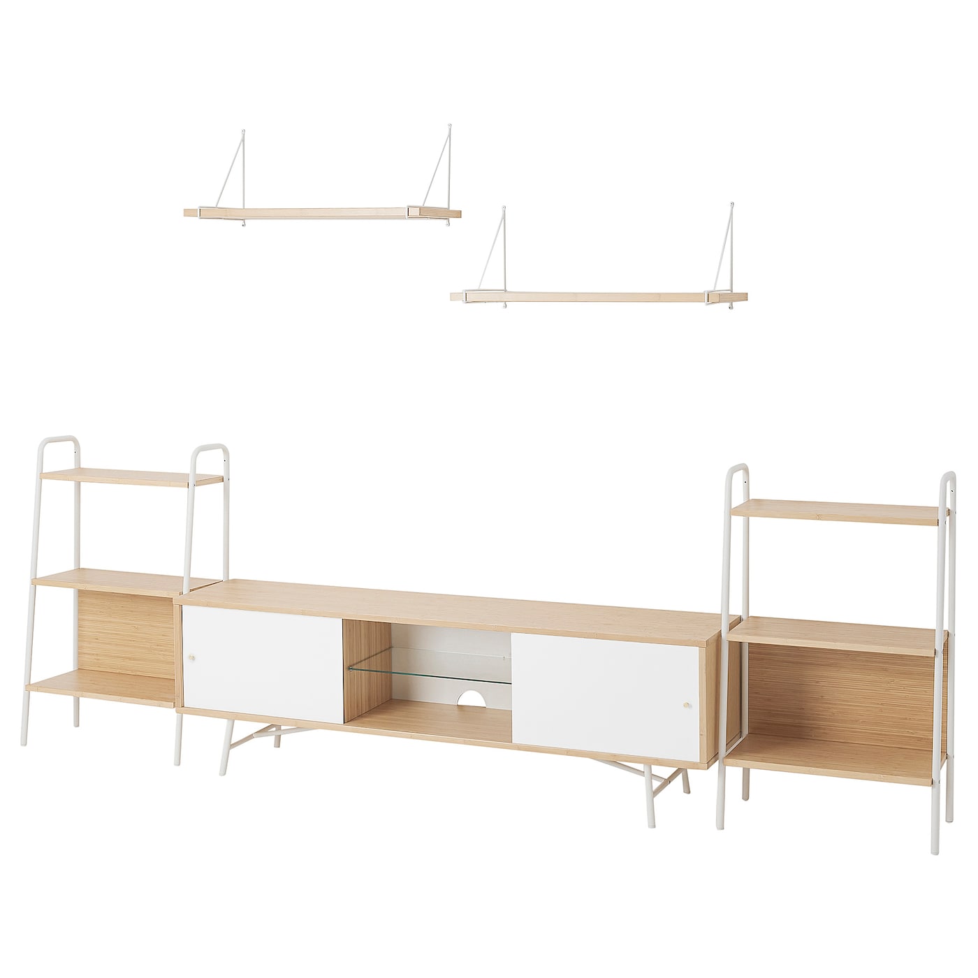 SVENARUM / PERSHULT TV storage combination white/bamboo - IKEA