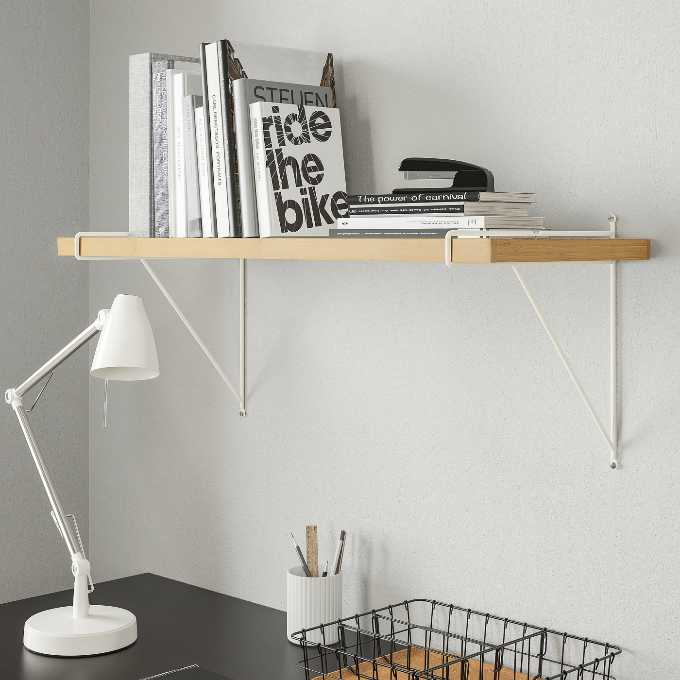 SVENARUM / PERSHULT wall shelf bamboo/white - IKEA