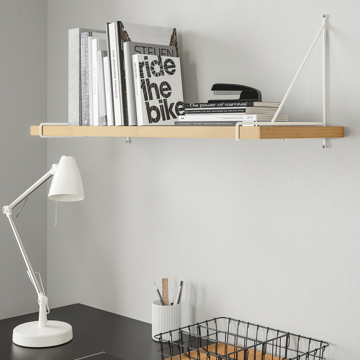 SVENARUM / PERSHULT wall shelf bamboo/white - IKEA