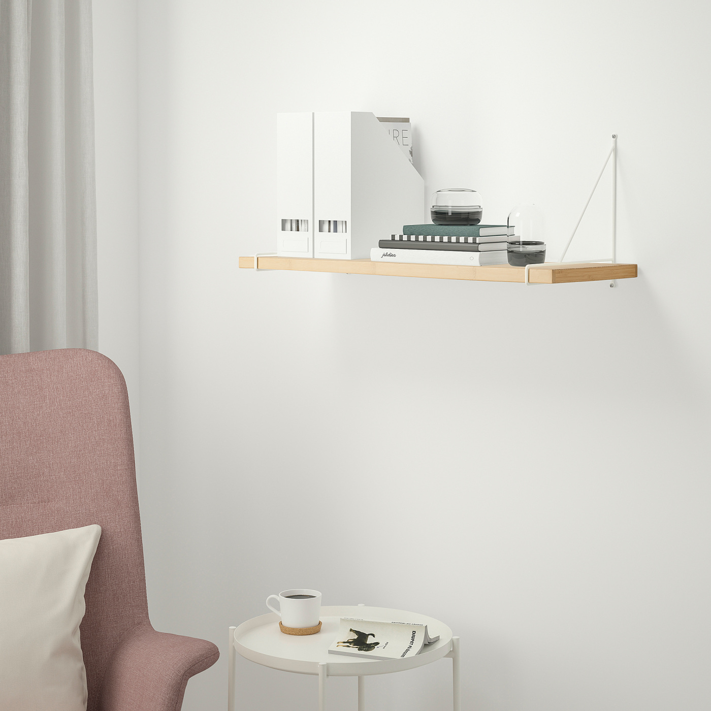 SVENARUM / PERSHULT wall shelf bamboo/white - IKEA