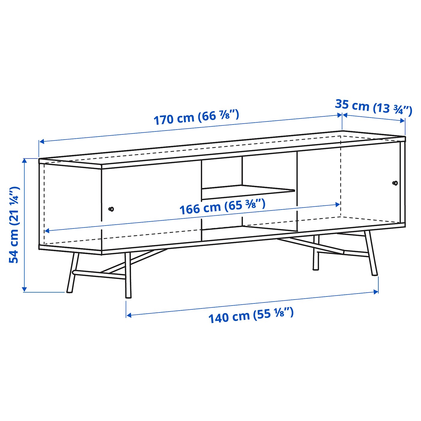 SVENARUM TV bench with sliding doors bamboo - IKEA