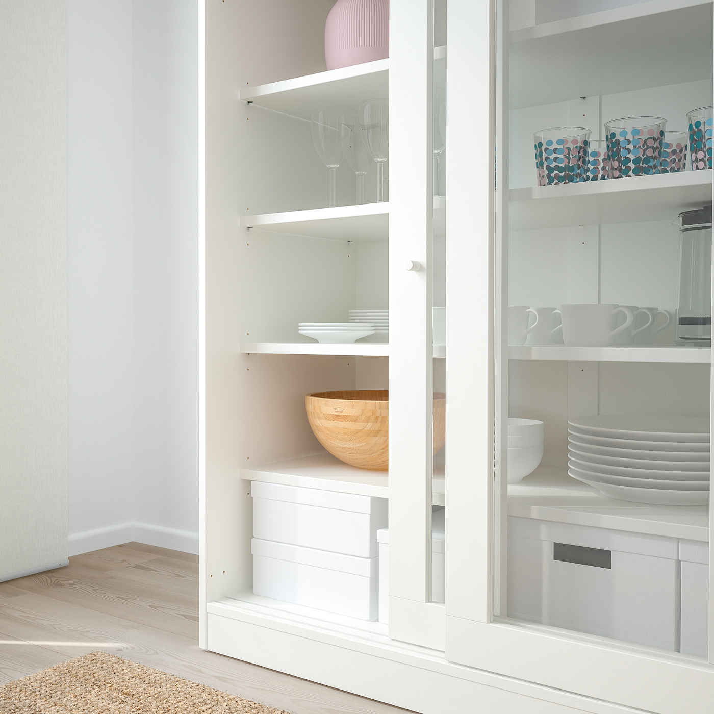 SYVDE cabinet with glass doors white - IKEA