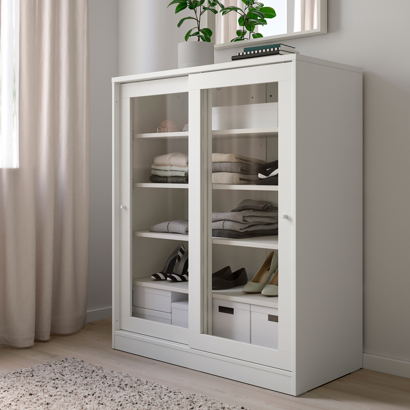 SYVDE cabinet with glass doors white - IKEA