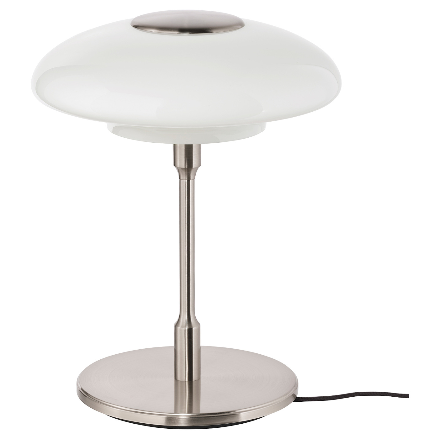 TÄLLBYN table lamp nickel-plated/opal white glass - IKEA