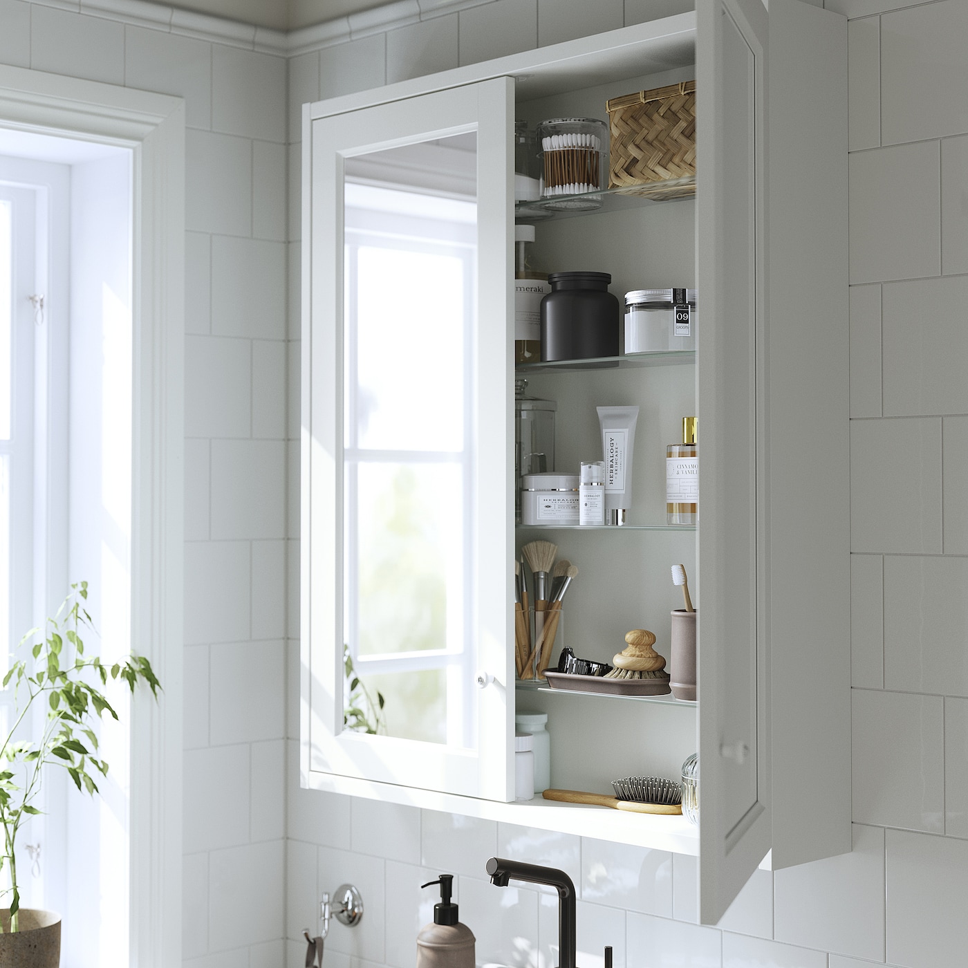 TÄNNFORSEN mirror cabinet with doors white - IKEA