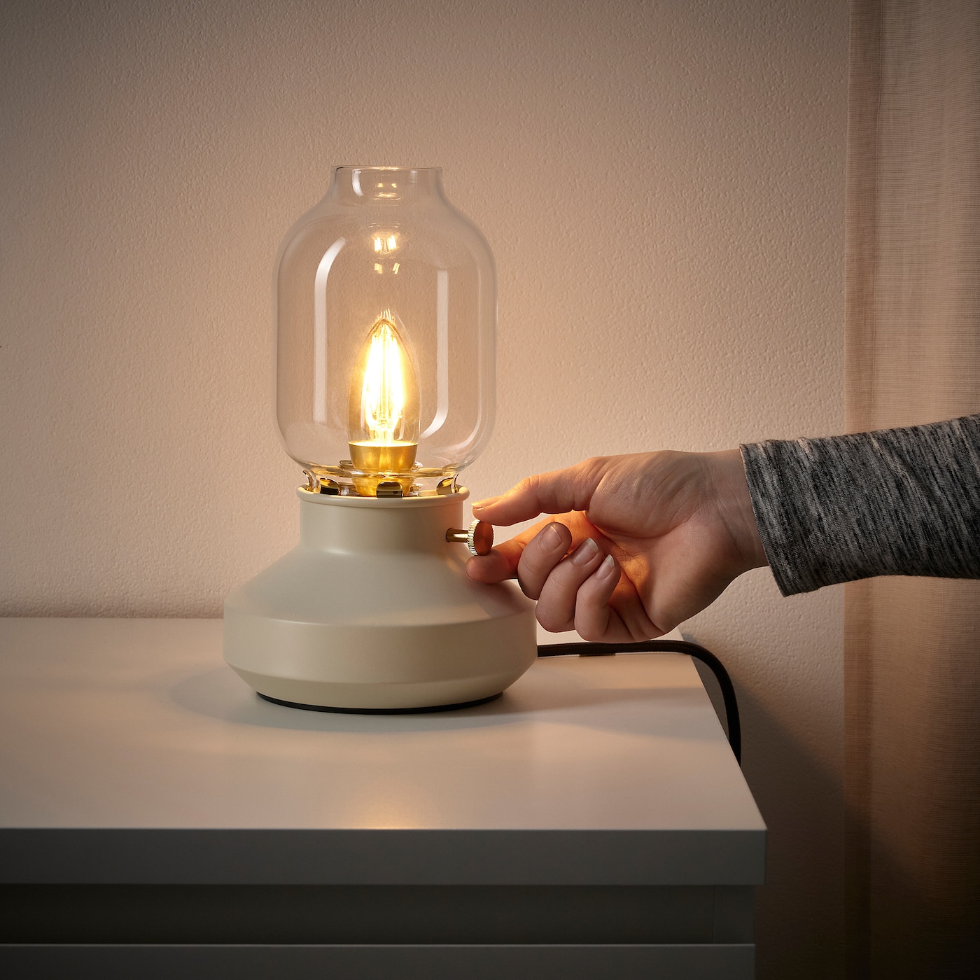 TÄRNABY table lamp dimmable beige - IKEA