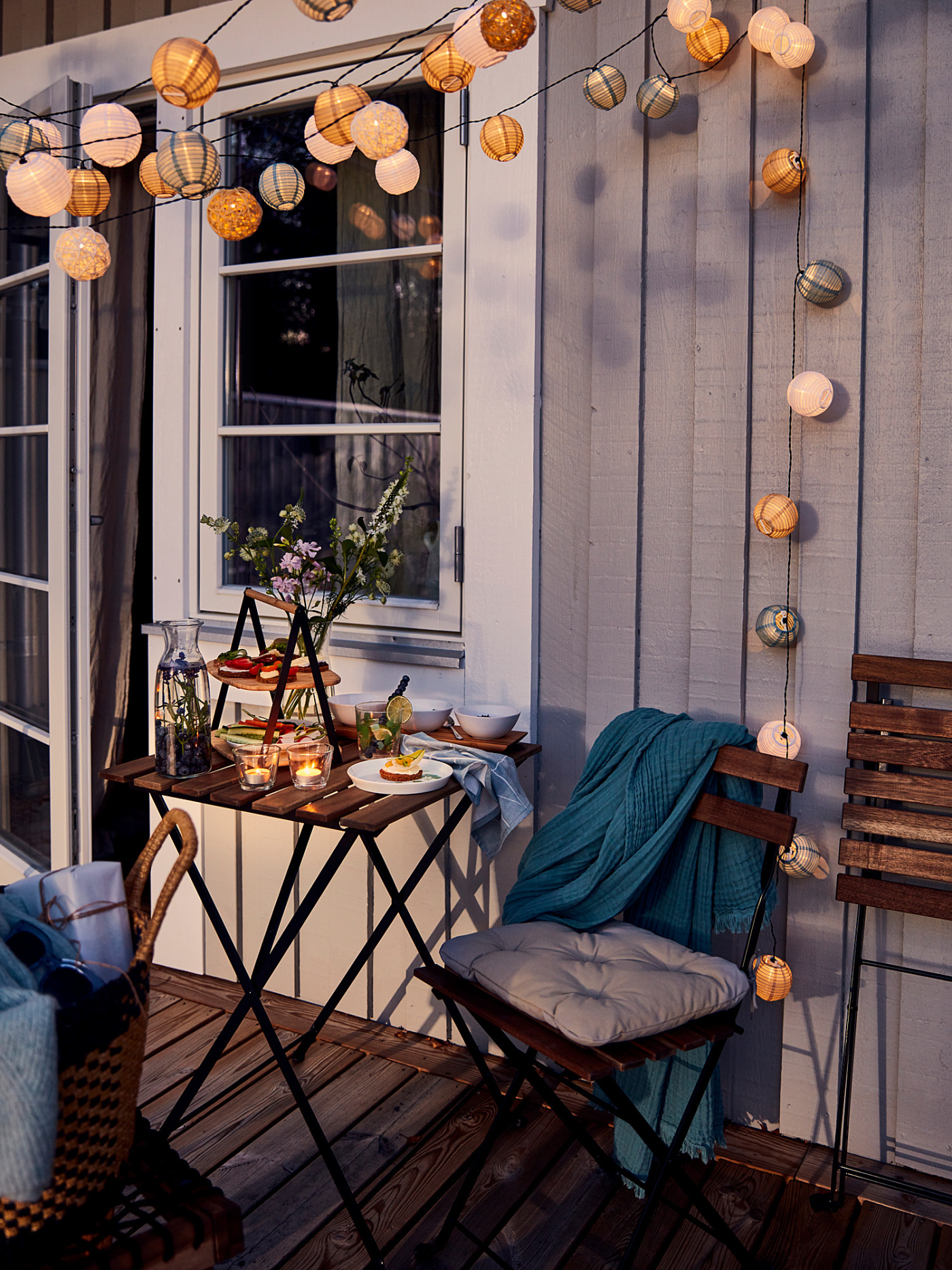 TÄRNÖ table+2 chairs, outdoor black/light brown stained - IKEA