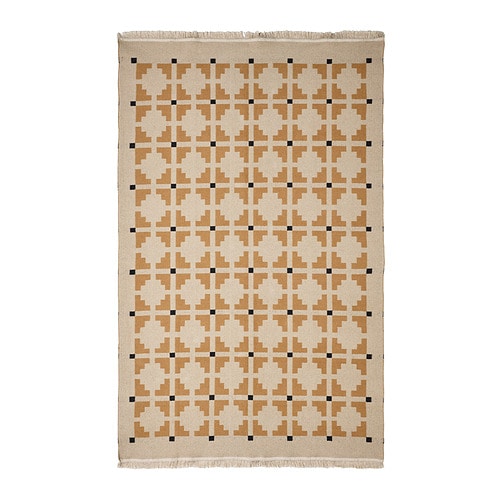 RULLBANA rug, high pile off-white/dark yellow - IKEA