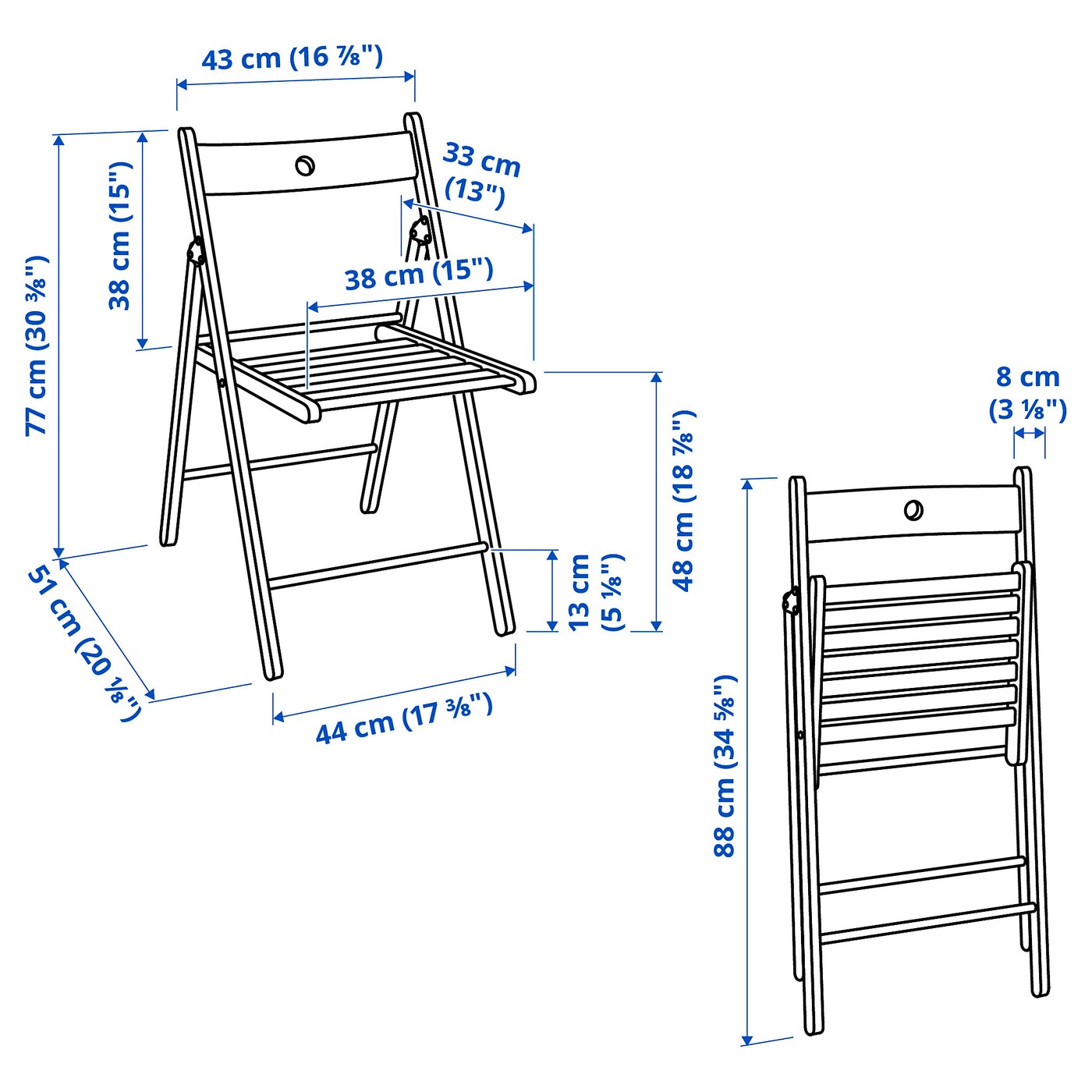 IKEA テリエ TERJE 4脚セット IKEA TERJE FRÖSVI 木製折りたたみチェア 4脚セット ナチュラル