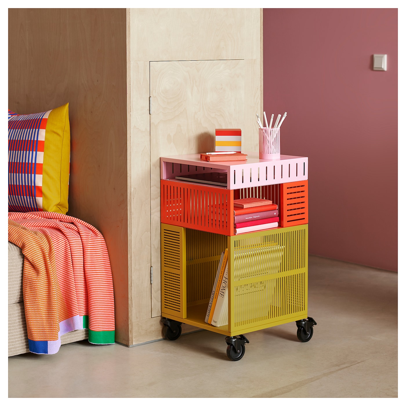 TESAMMANS storage unit on castors multicolour - IKEA