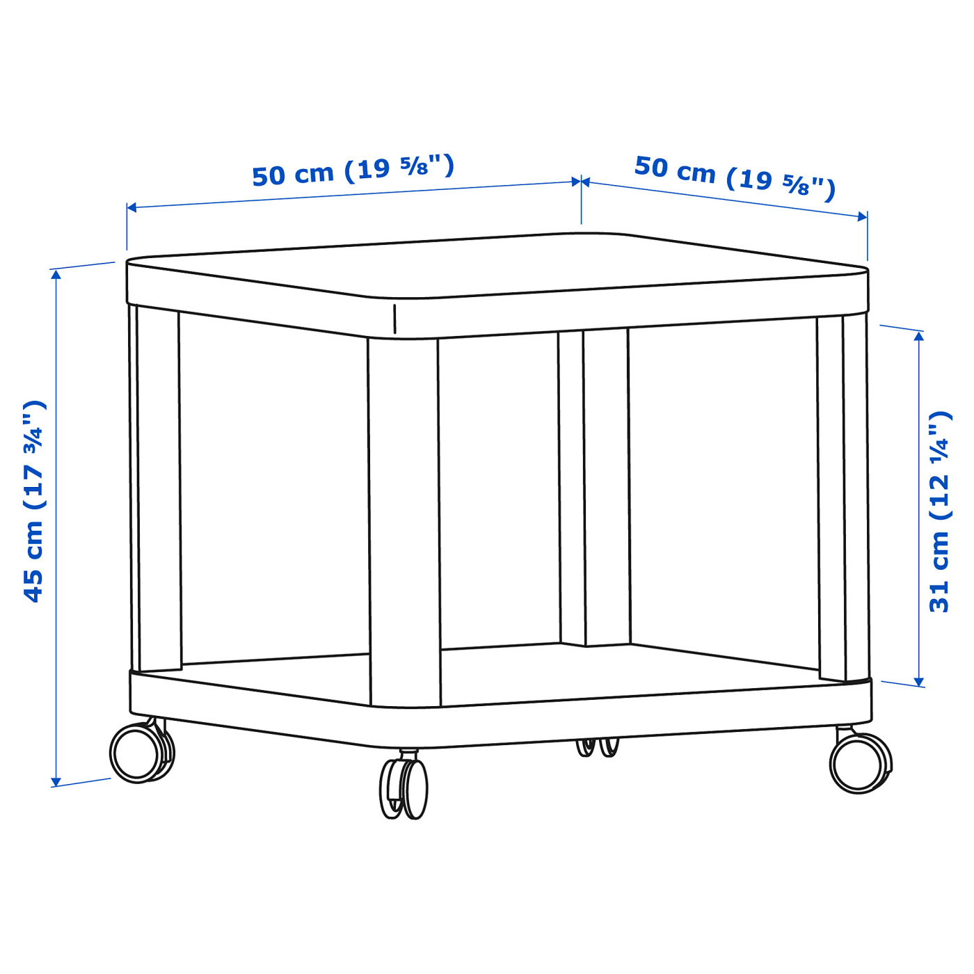 TINGBY side table on castors white - IKEA