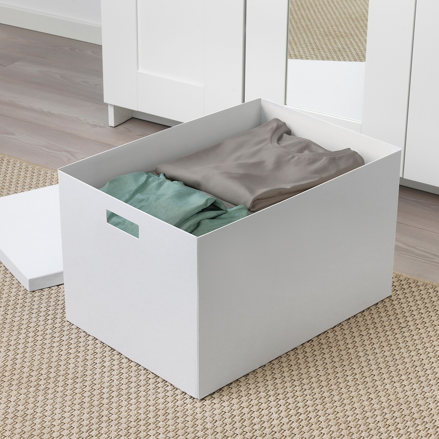TJENA storage box with lid white - IKEA