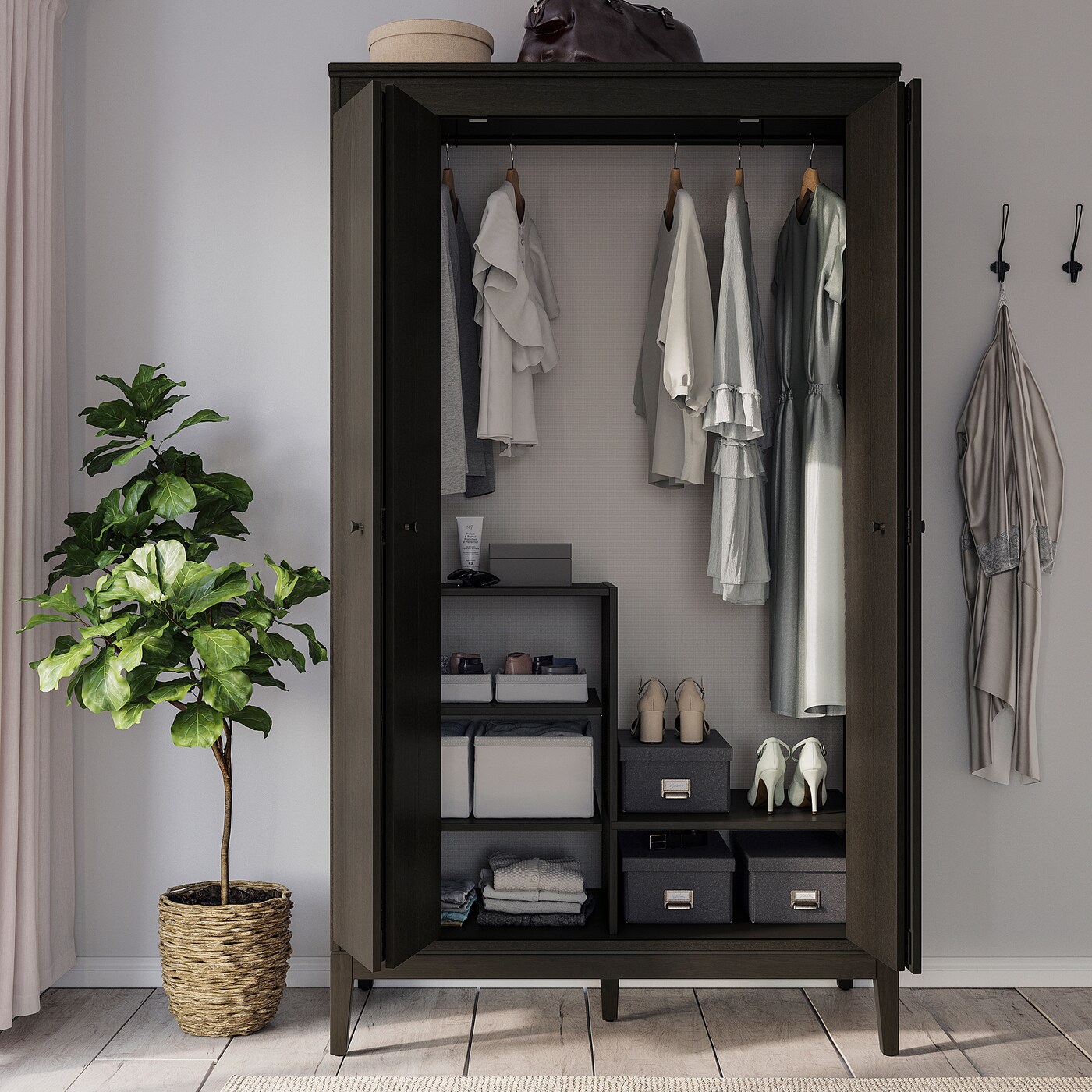 TJOG storage box with lid dark grey - IKEA