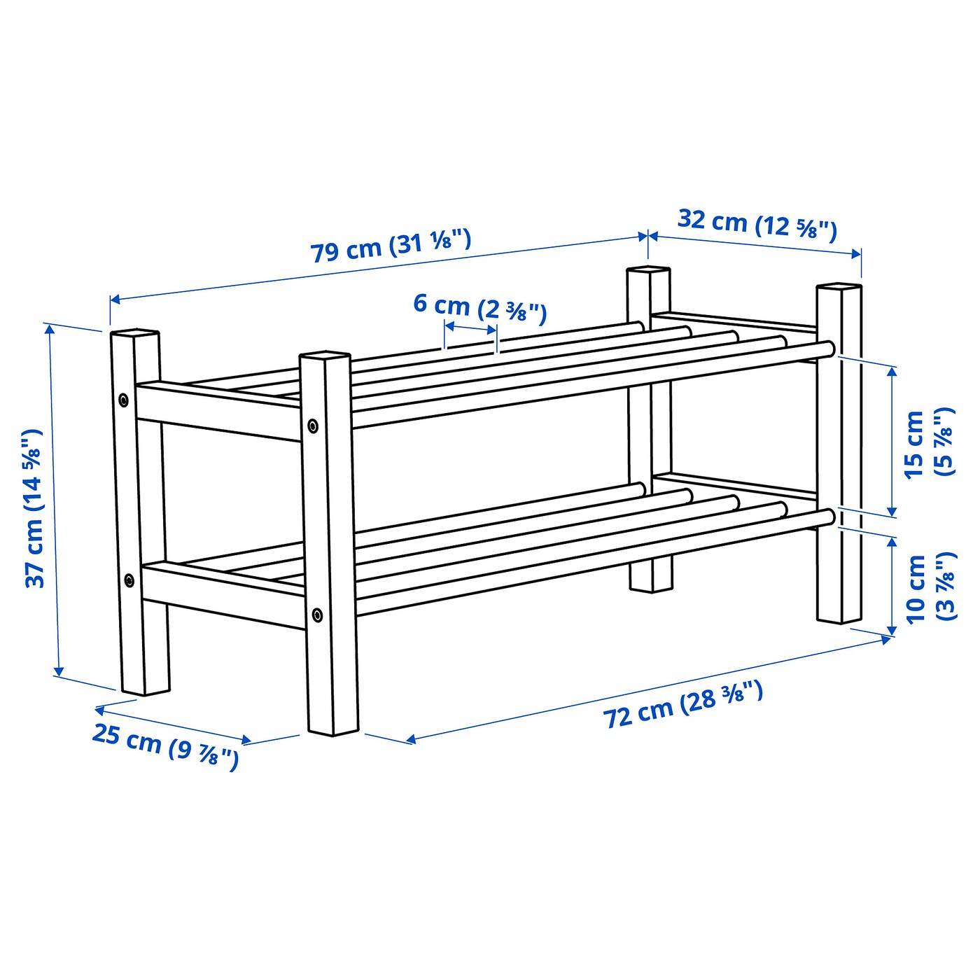 TJUSIG shoe rack black IKEA