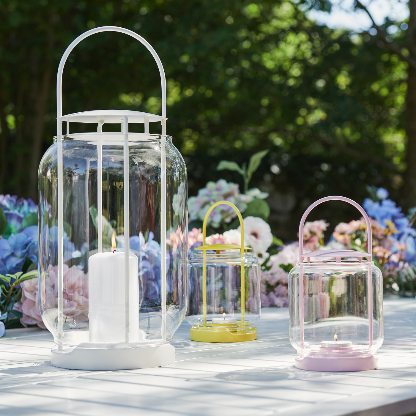 TOFSAND lantern for tealight, in/outdoor pink - IKEA