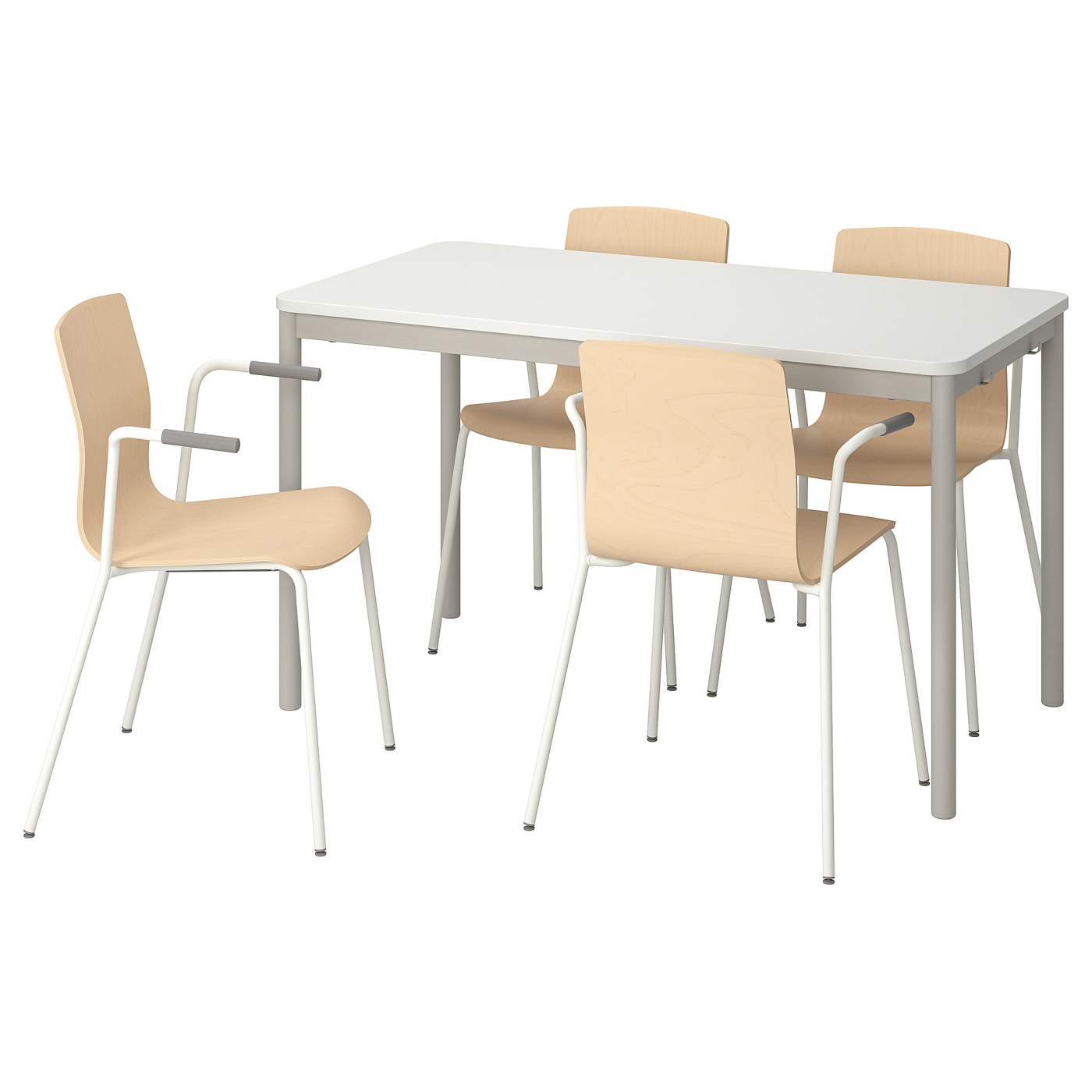 A586♠️ダイニングセッ✨ト「IKEA TOMMARYD テーブル」「オカムラ BZチェア4脚」 TOMMARYD / LÄKTARE conference table and chairs white light grey