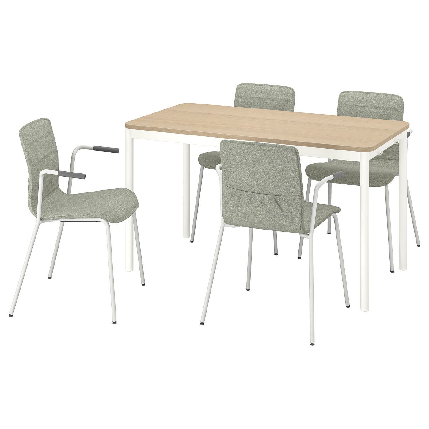 TOMMARYD / LÄKTARE conference table and chairs white stained oak