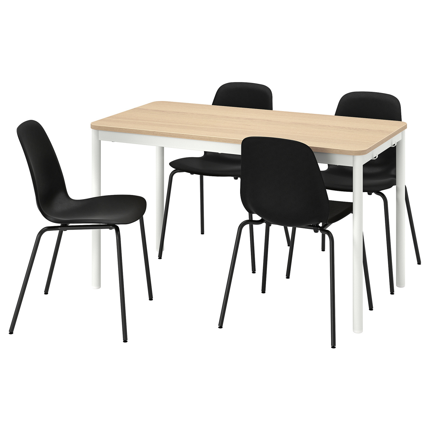 TOMMARYD / LIDÅS table and 4 chairs anthracite anthracite/black