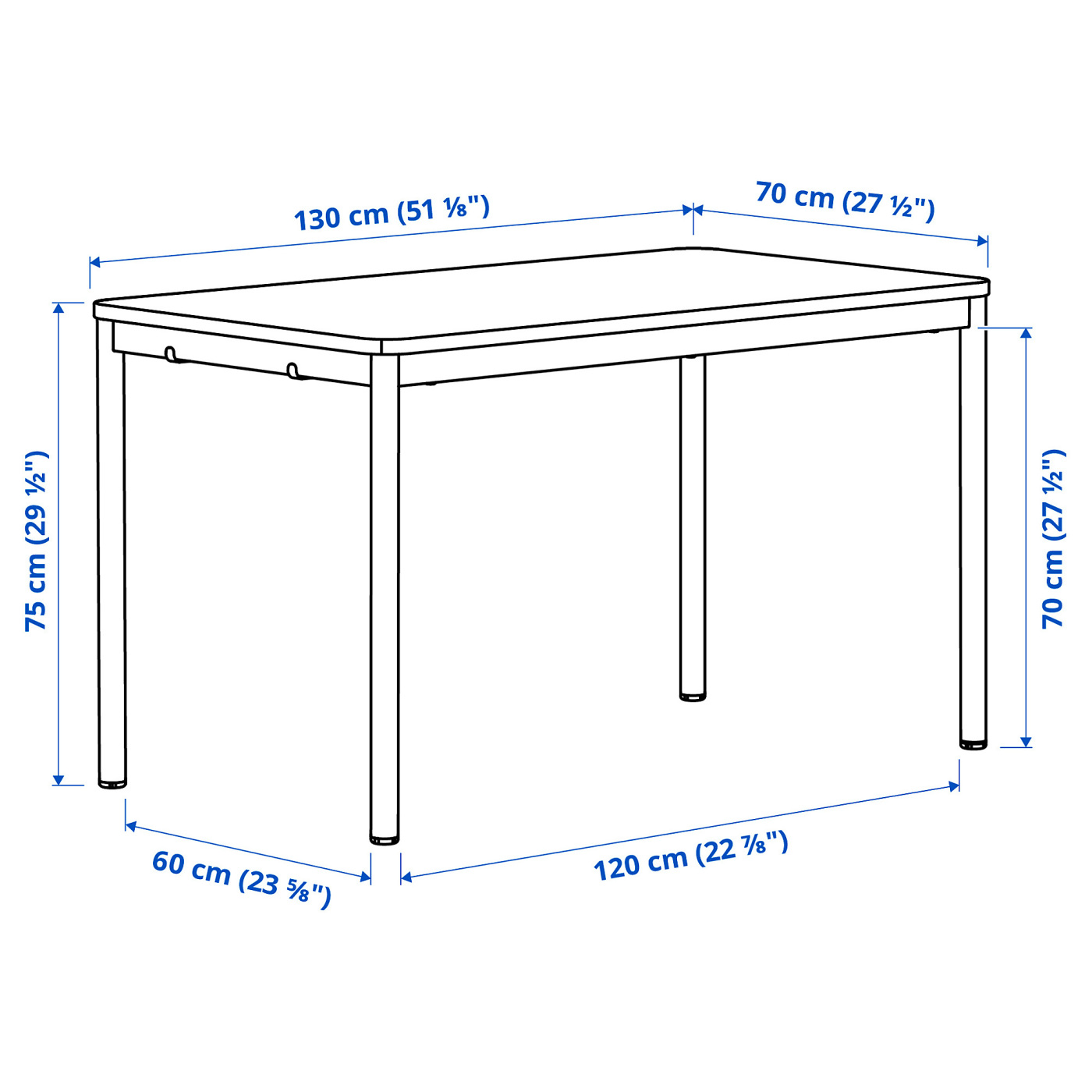 TOMMARYD table white/light grey - IKEA