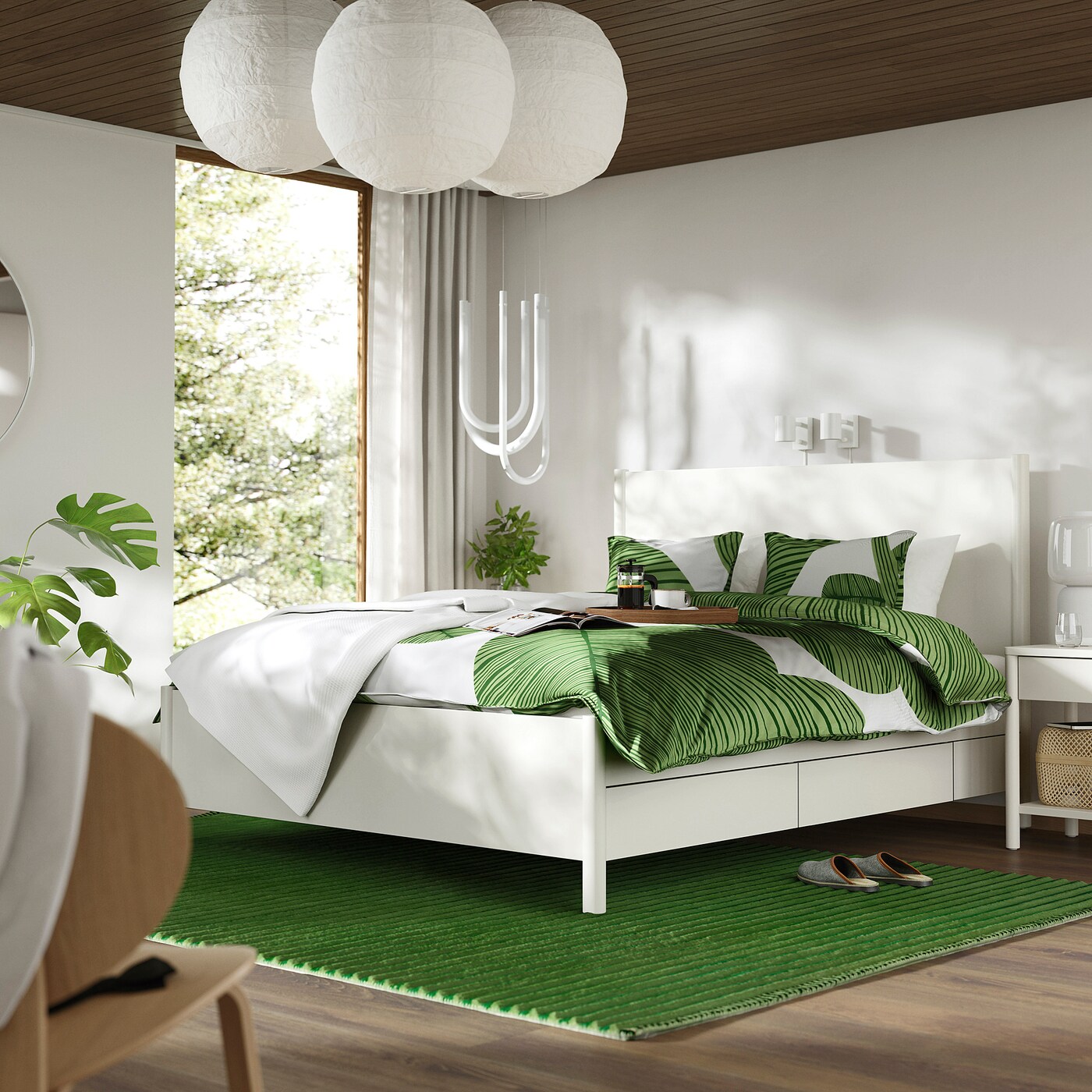 TONSTAD bed frame with storage off-white - IKEA