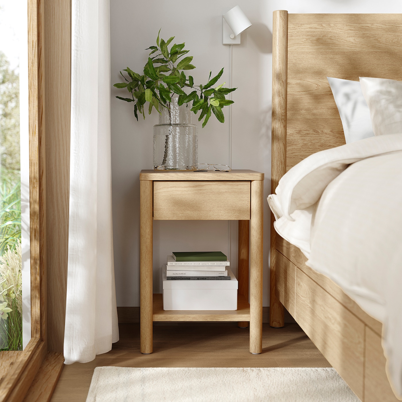 TONSTAD bedside table oak veneer IKEA