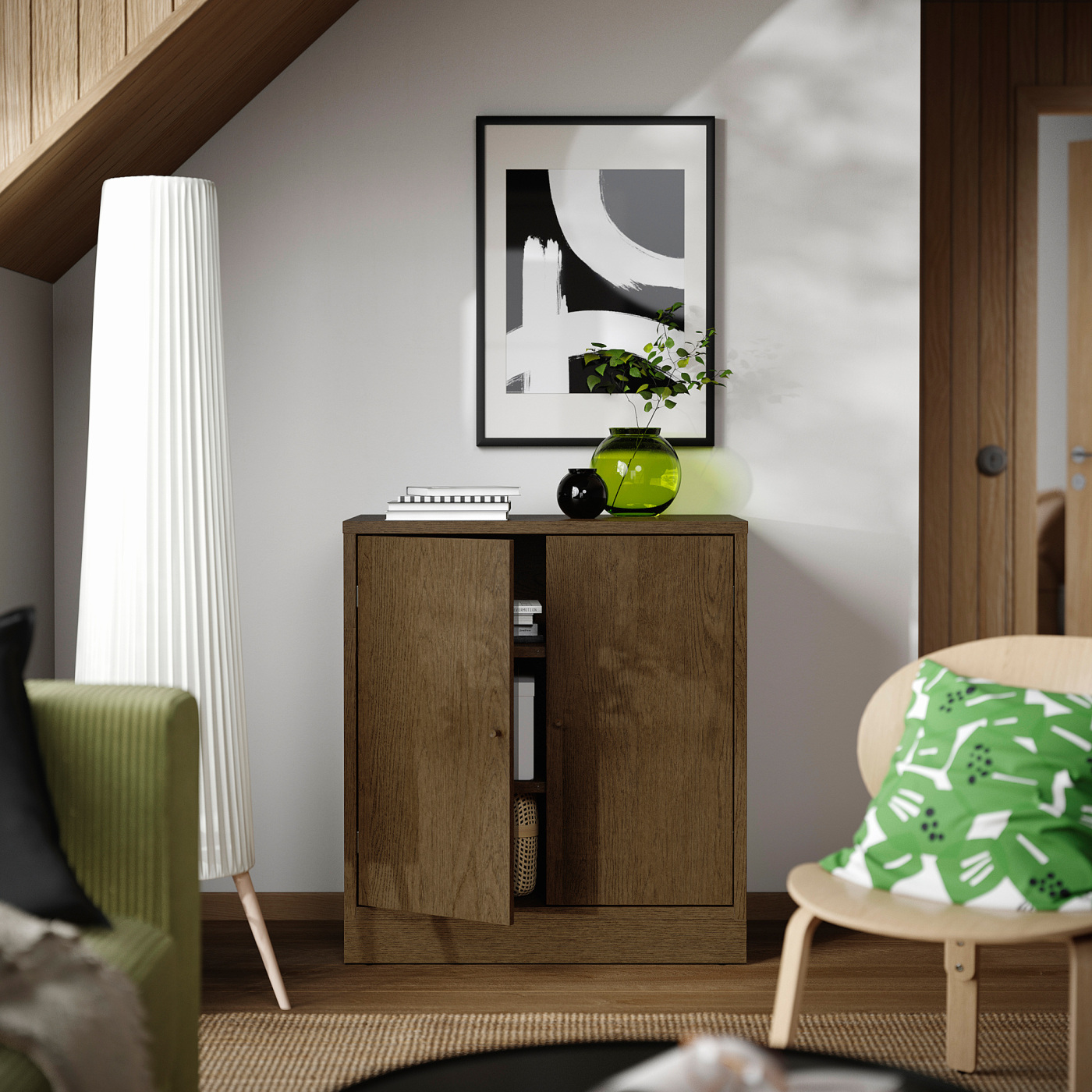TONSTAD cabinet with doors brown stained oak veneer - IKEA