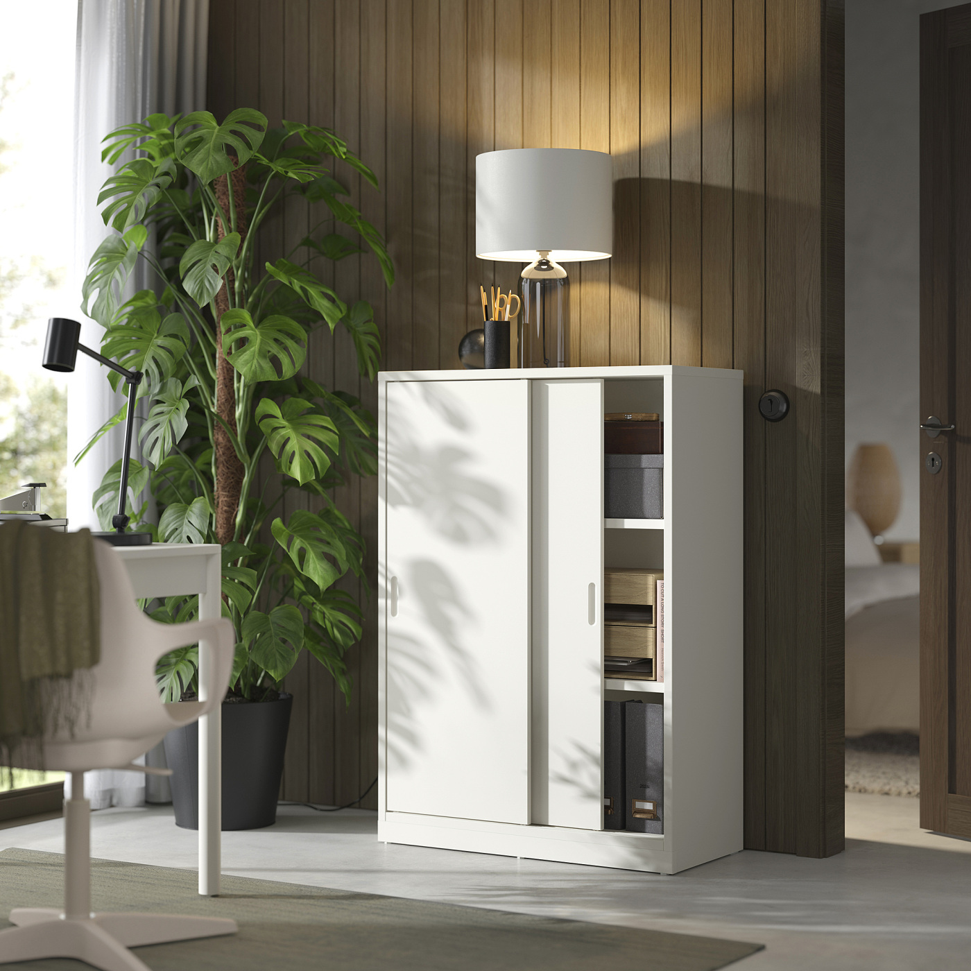 TONSTAD cabinet with sliding doors off-white - IKEA