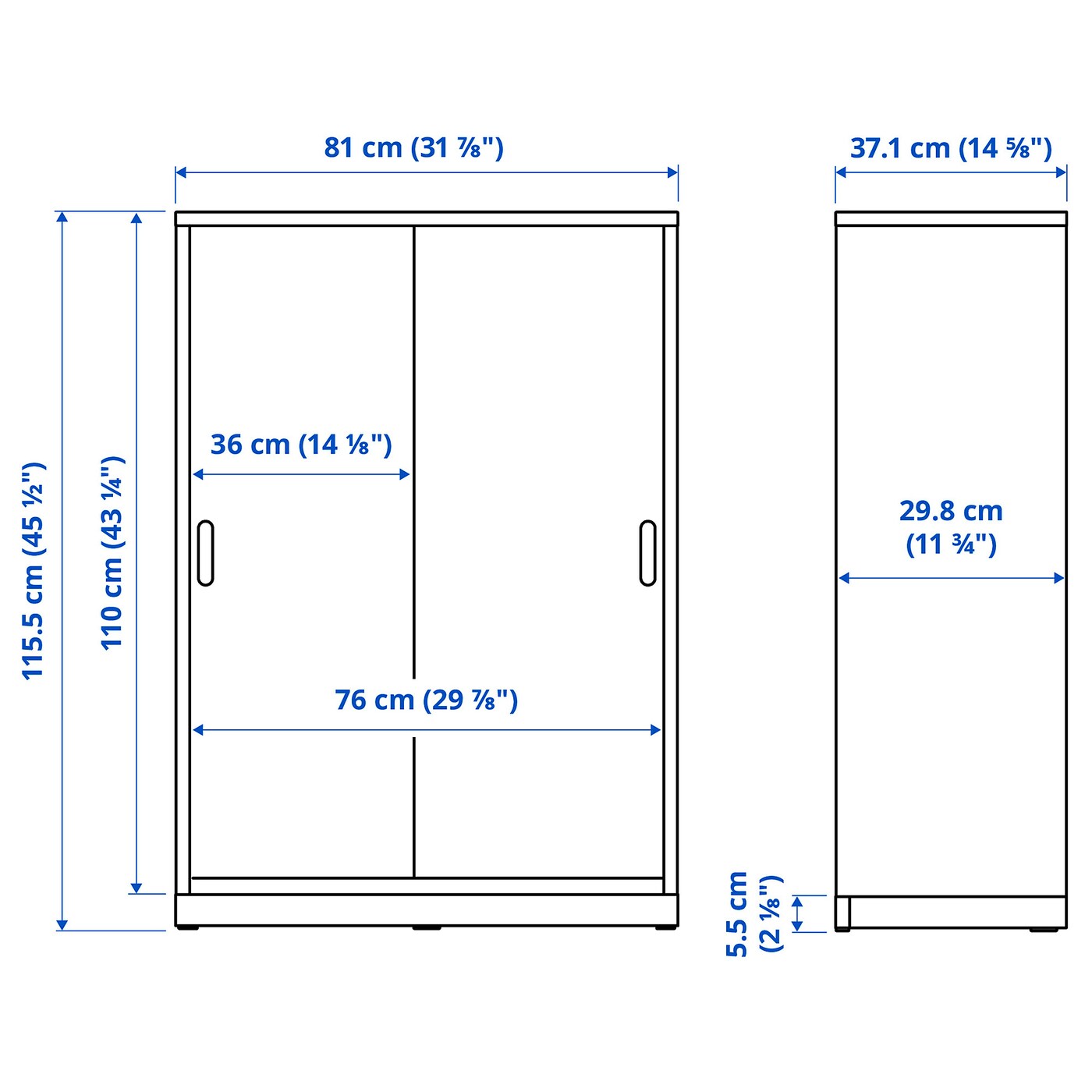 TONSTAD cabinet with sliding doors off-white - IKEA