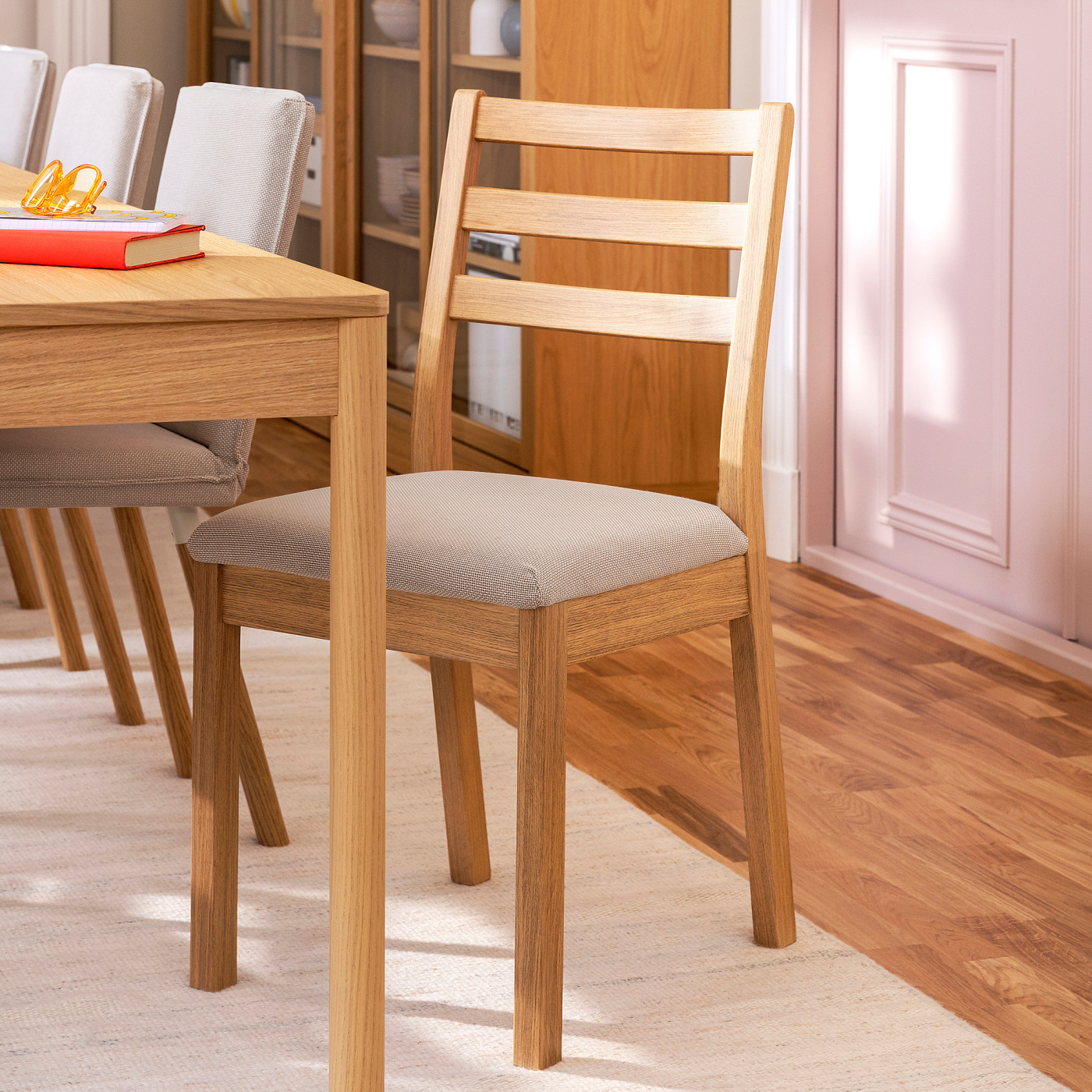 TONSTAD chair oak effect/Fridtuna light beige - IKEA