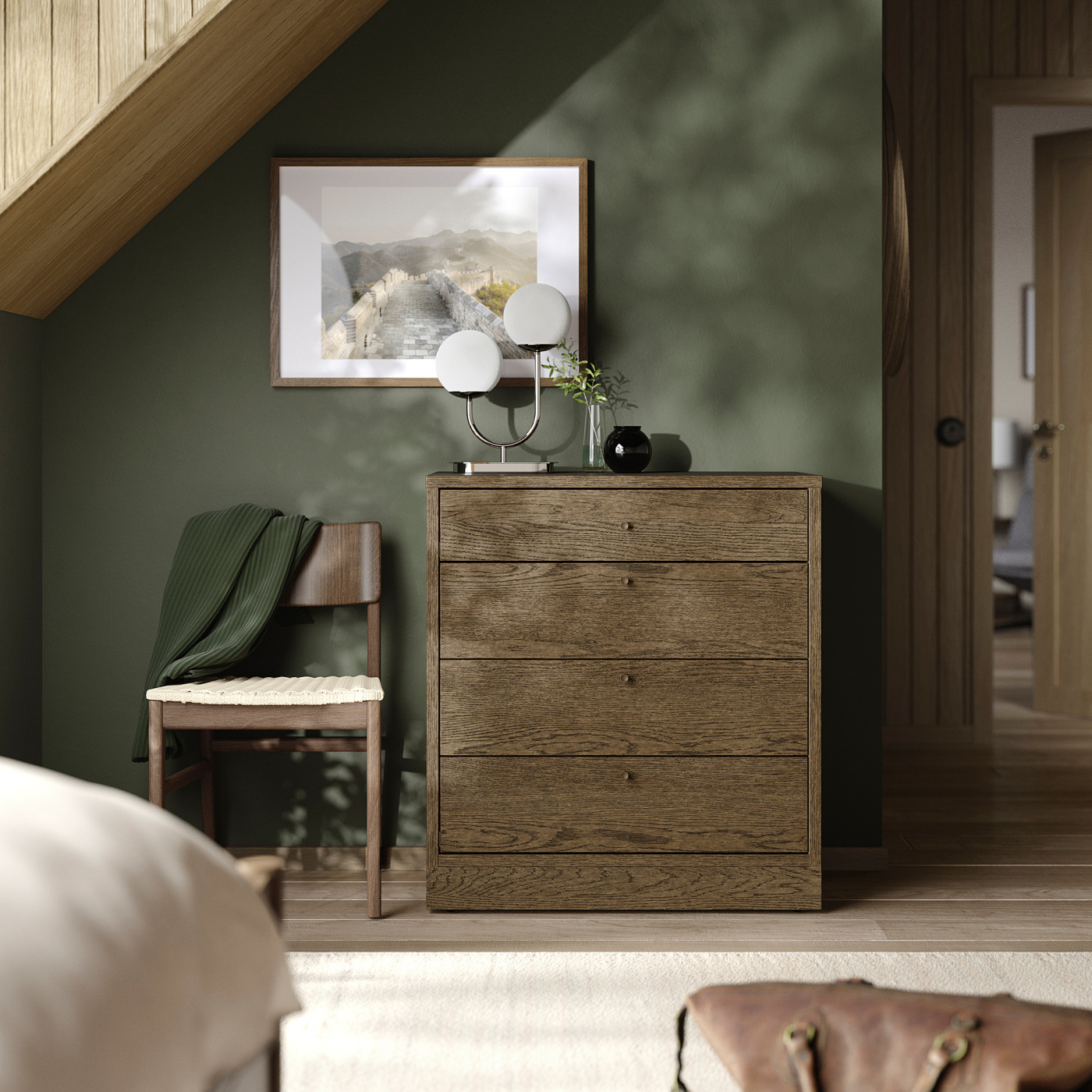TONSTAD chest of 4 drawers brown stained oak veneer - IKEA