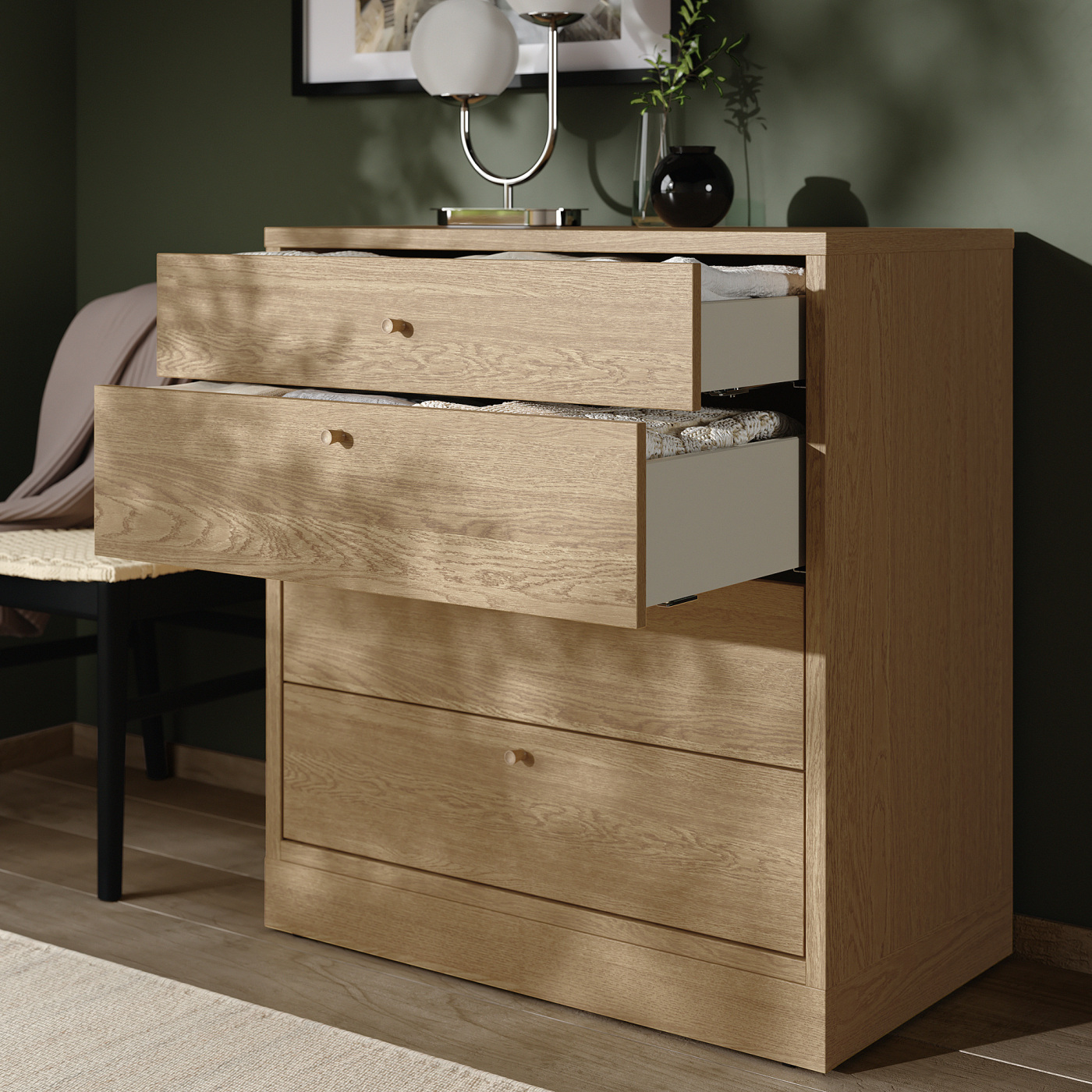 TONSTAD chest of 4 drawers oak veneer - IKEA