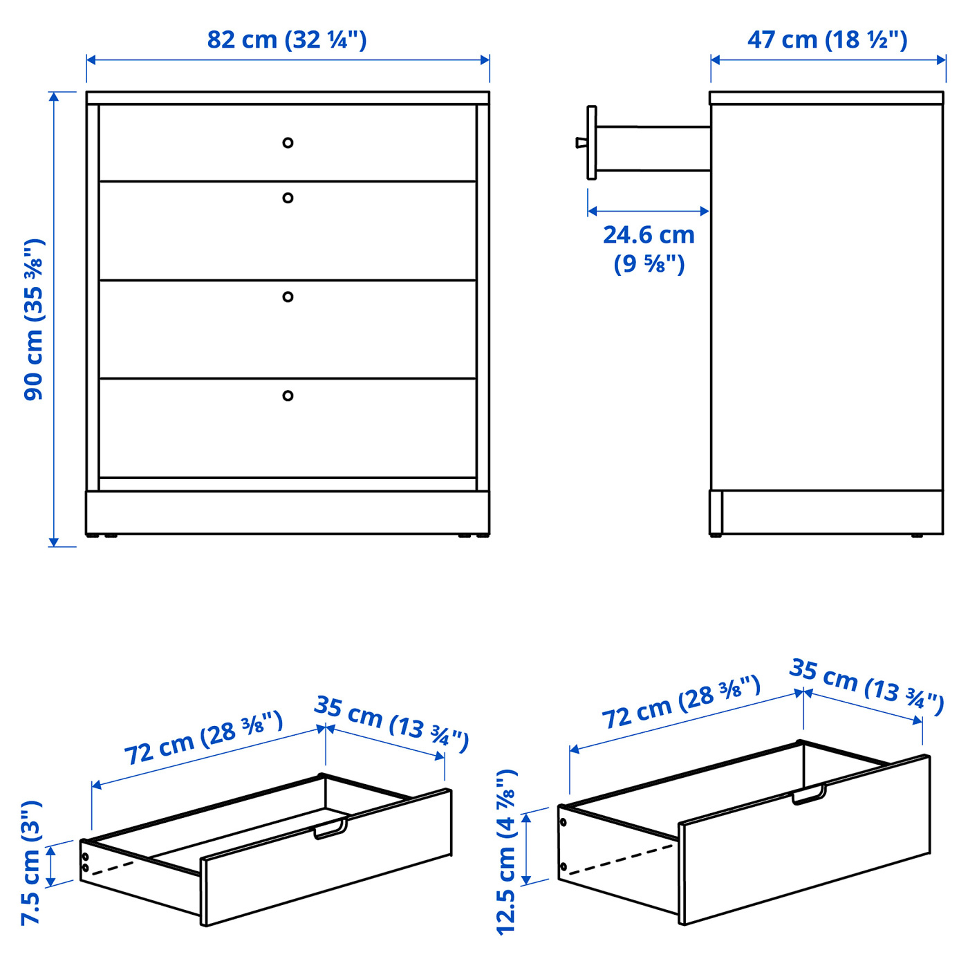 TONSTAD chest of 4 drawers oak veneer - IKEA