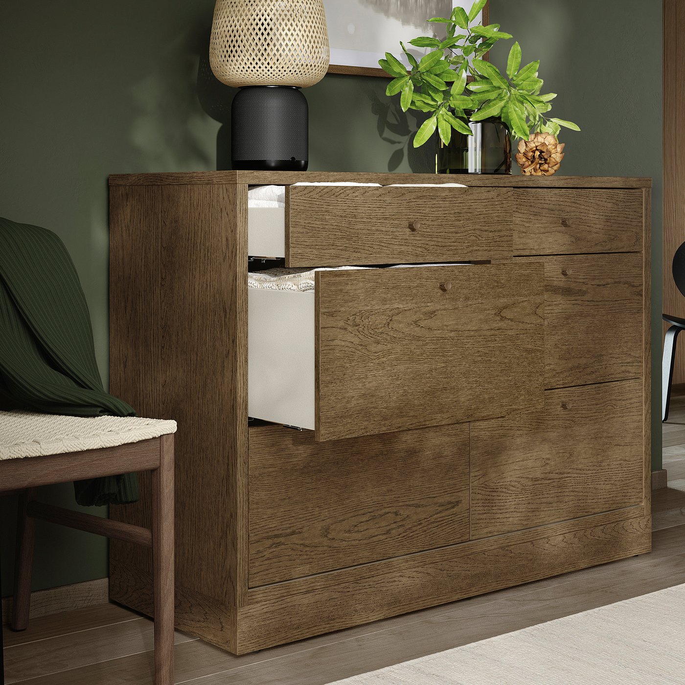 第二便６枚セットTotheBreakofDawn TONSTAD chest of 6 drawers brown stained oak veneer - IKEA