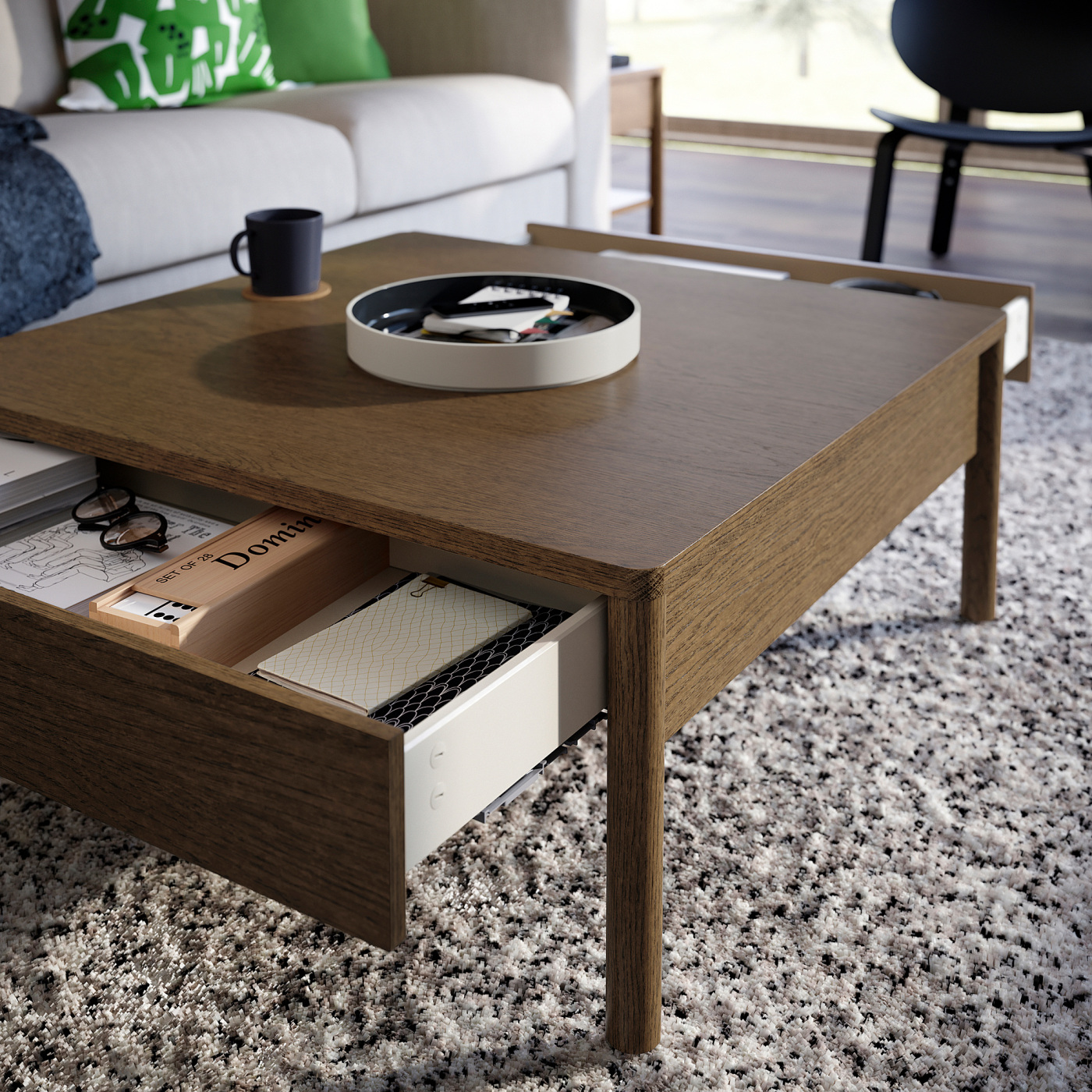 TONSTAD coffee table brown/stained oak veneer - IKEA