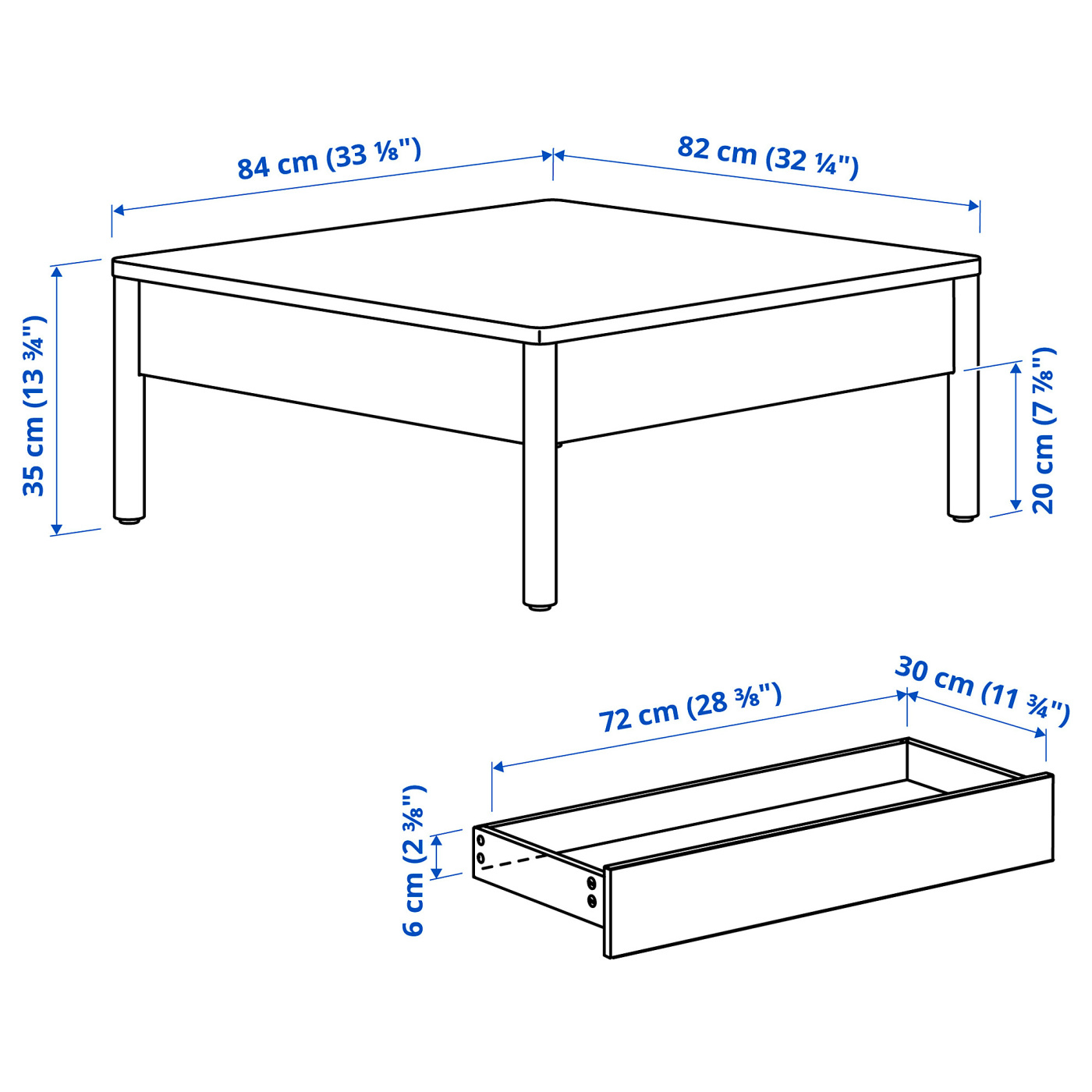 TONSTAD coffee table oak veneer - IKEA
