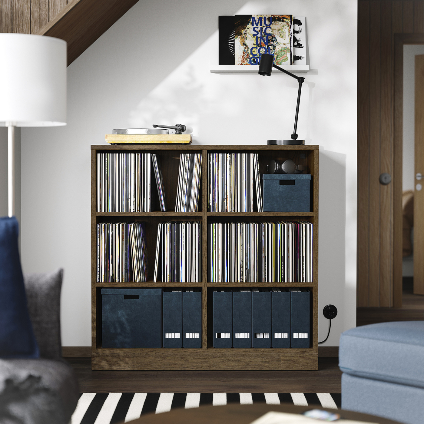 TONSTAD shelving unit brown stained oak veneer - IKEA