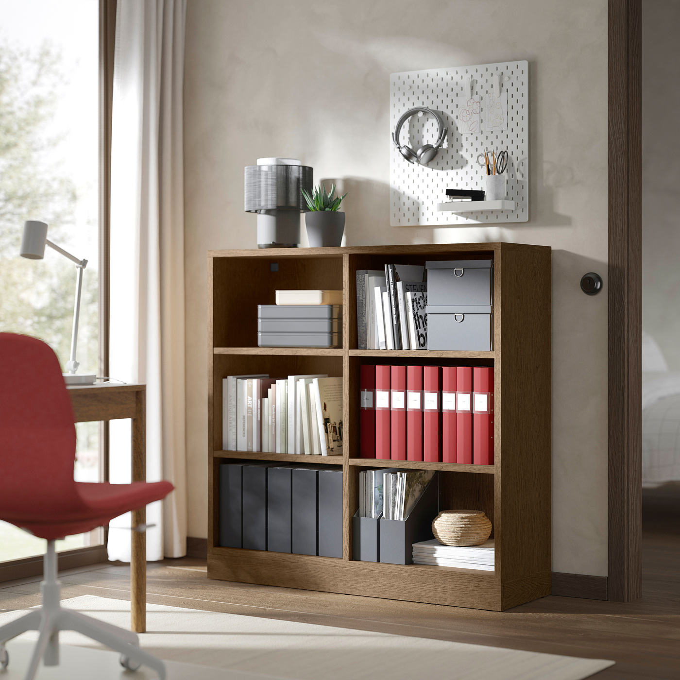 TONSTAD shelving unit brown stained oak veneer - IKEA