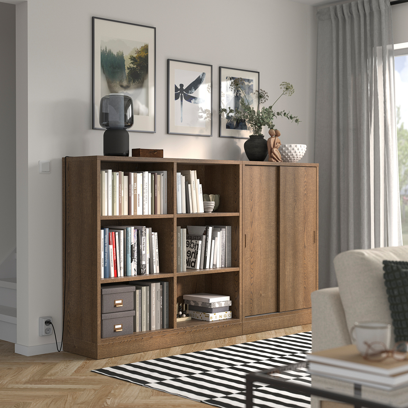 TONSTAD storage combination brown stained oak veneer - IKEA