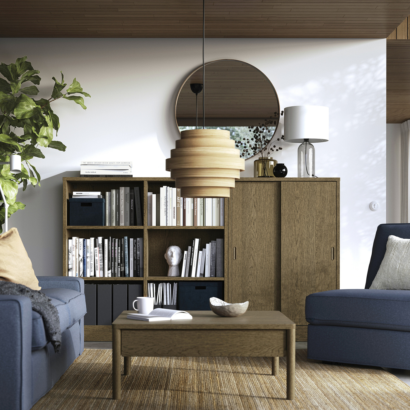 TONSTAD storage combination brown stained oak veneer - IKEA