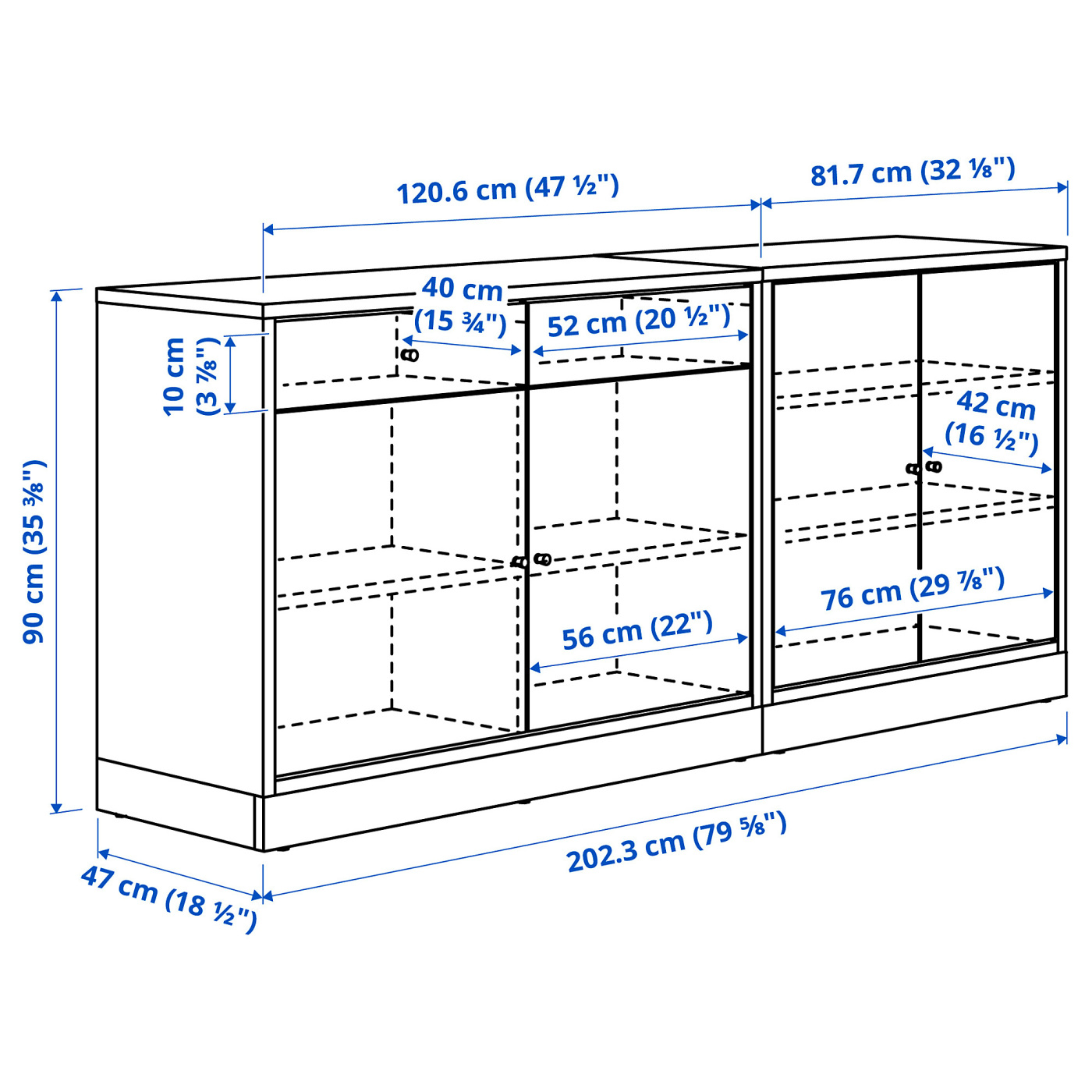 TONSTAD storage combination oak veneer - IKEA