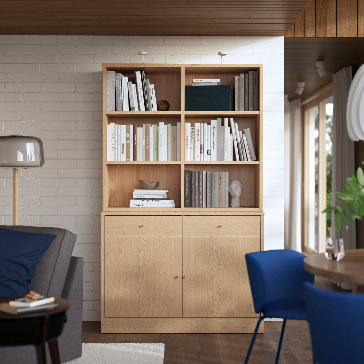 TONSTAD storage combination oak veneer - IKEA