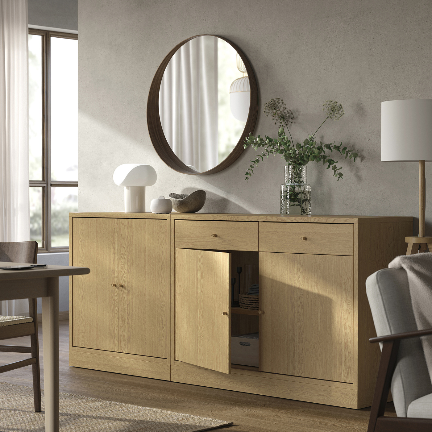TONSTAD storage combination oak veneer - IKEA