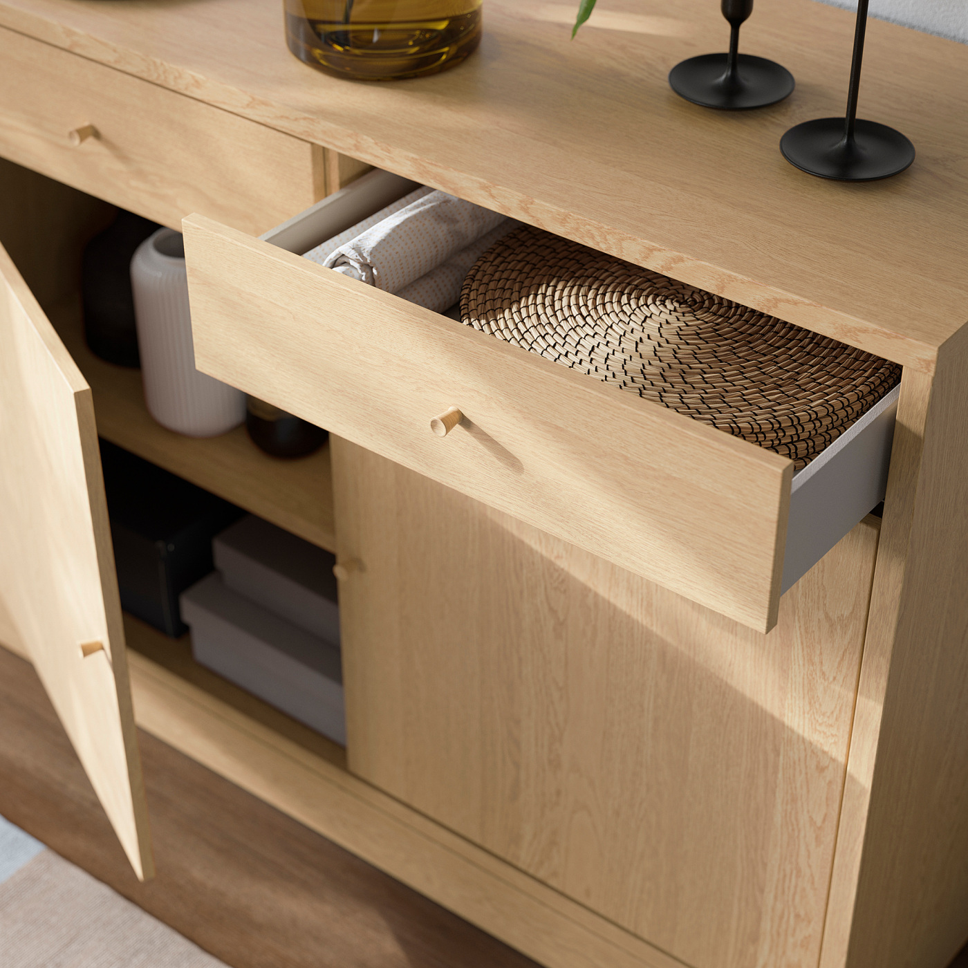 TONSTAD storage combination oak veneer - IKEA