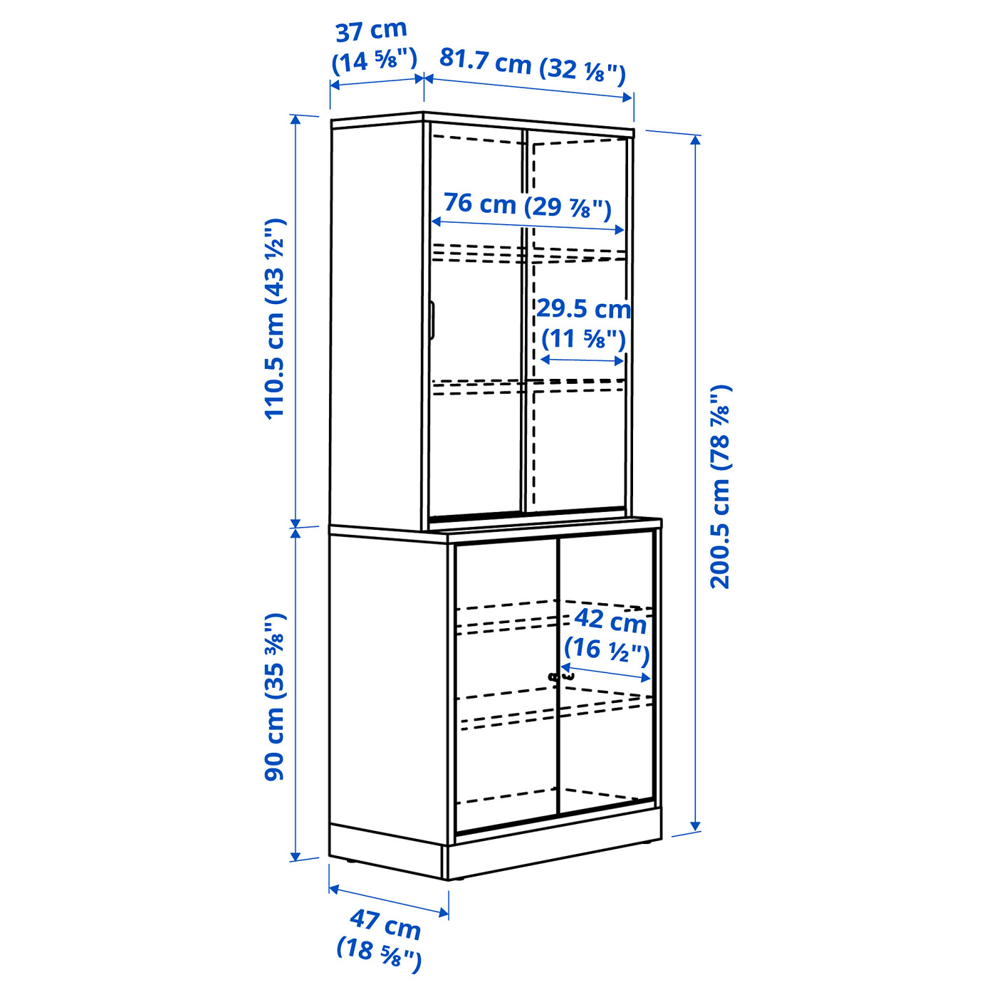 TONSTAD storage combination w sliding doors brown stained oak