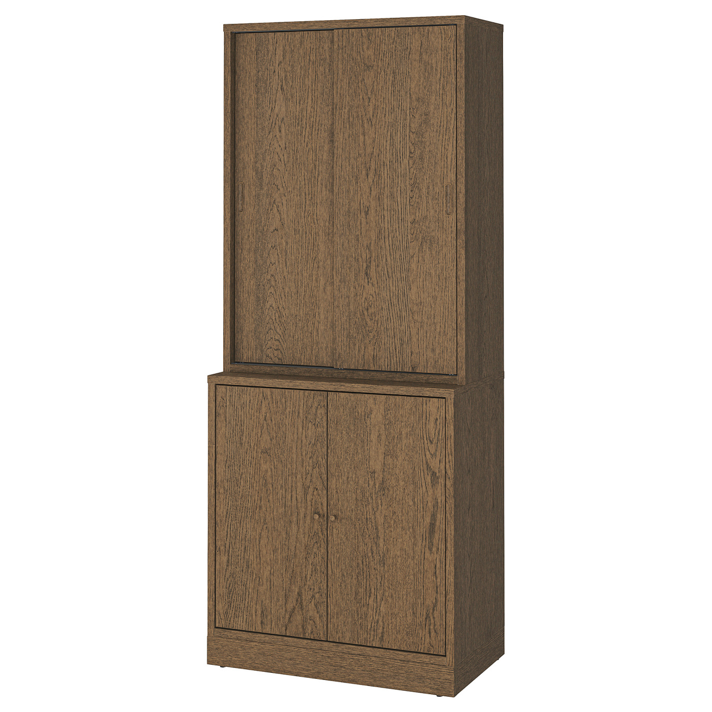 TONSTAD storage combination w sliding doors brown stained oak