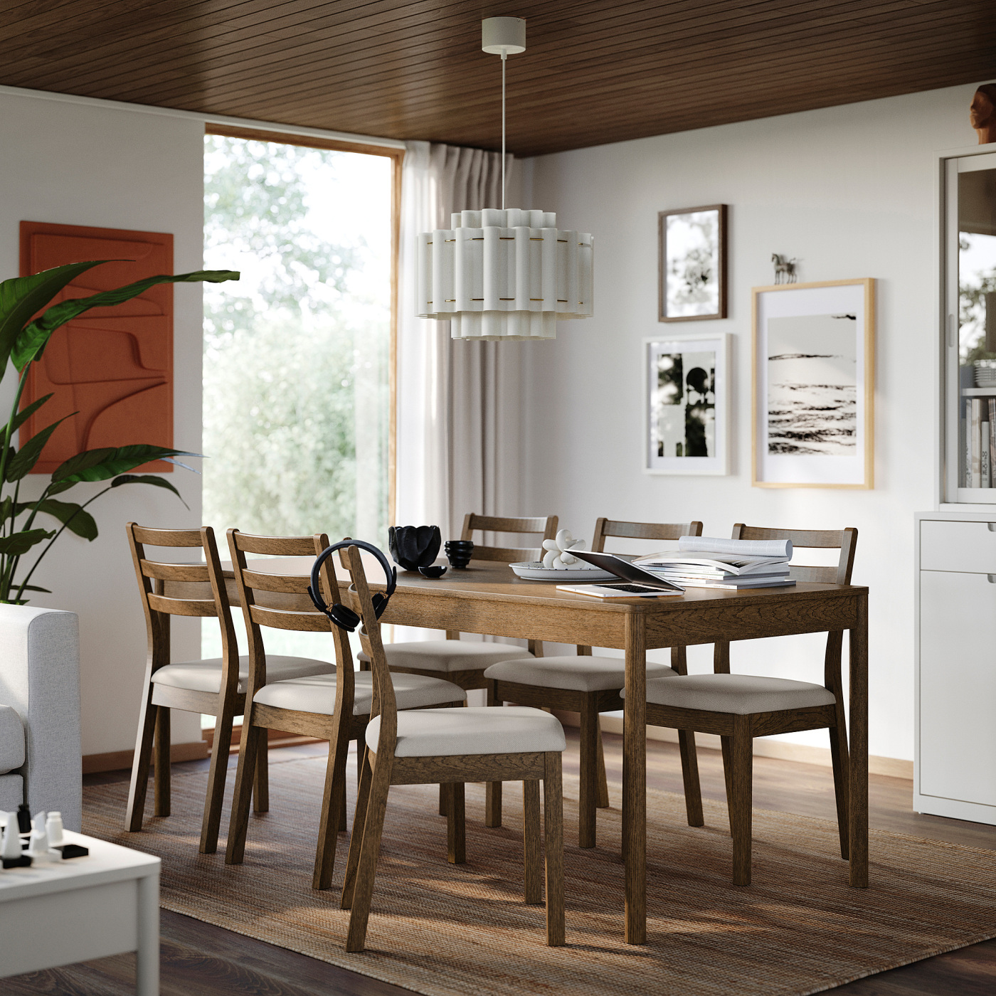 TONSTAD table brown stained oak veneer - IKEA