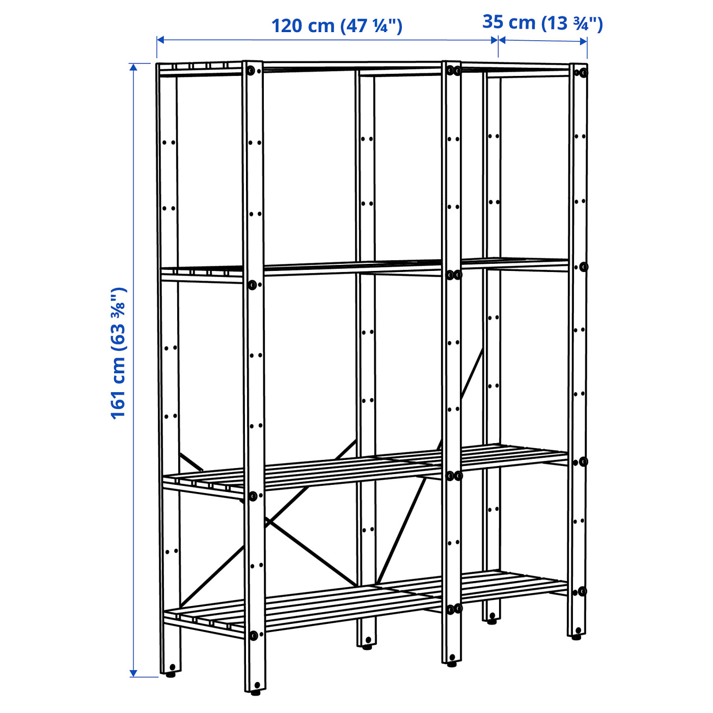 TORDH shelving unit, outdoor brown stained - IKEA