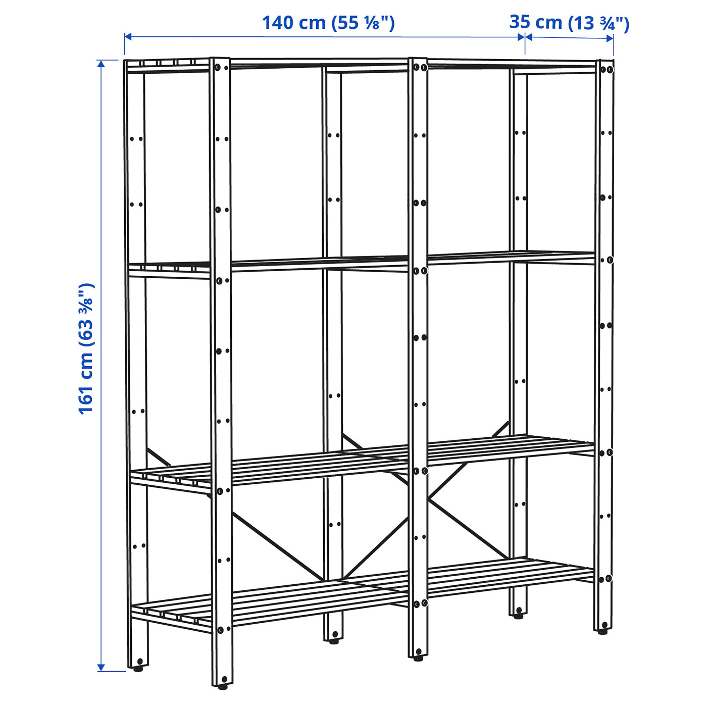 TORDH shelving unit, outdoor brown stained - IKEA