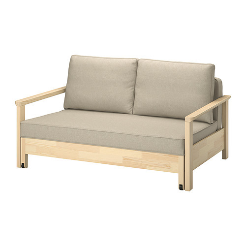 LINDÅKRA 2-seat sofa-bed Knisa bright orange - IKEA